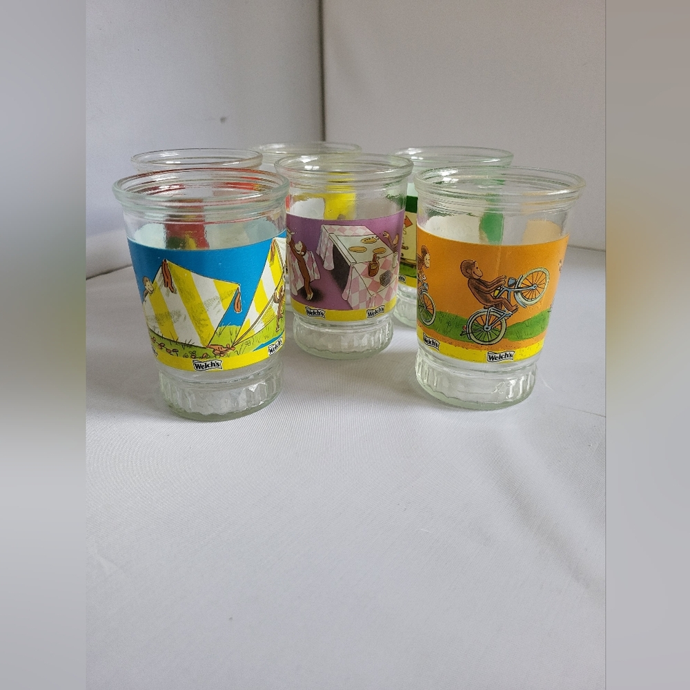 Vintage Curious George Welches Juice Glasses